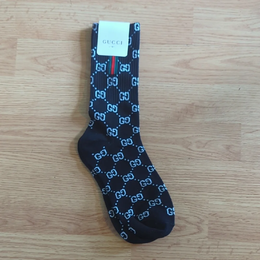 GG Black Patterned Socks